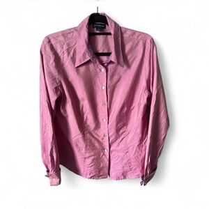 Vintage Ann Taylor Irridescent Pink Silk Blouse